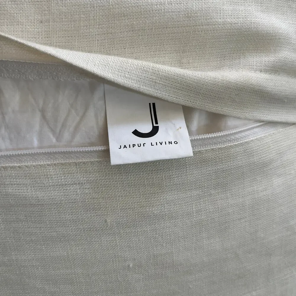 Jaipur Living Cilo Textured Whisper White Tapioca Down Lumbar Pillow 16X24